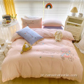 conjunto de roupa de cama estilo princesa de algodão longo